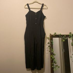 Vintage Wide Leg Black Jumpsuit